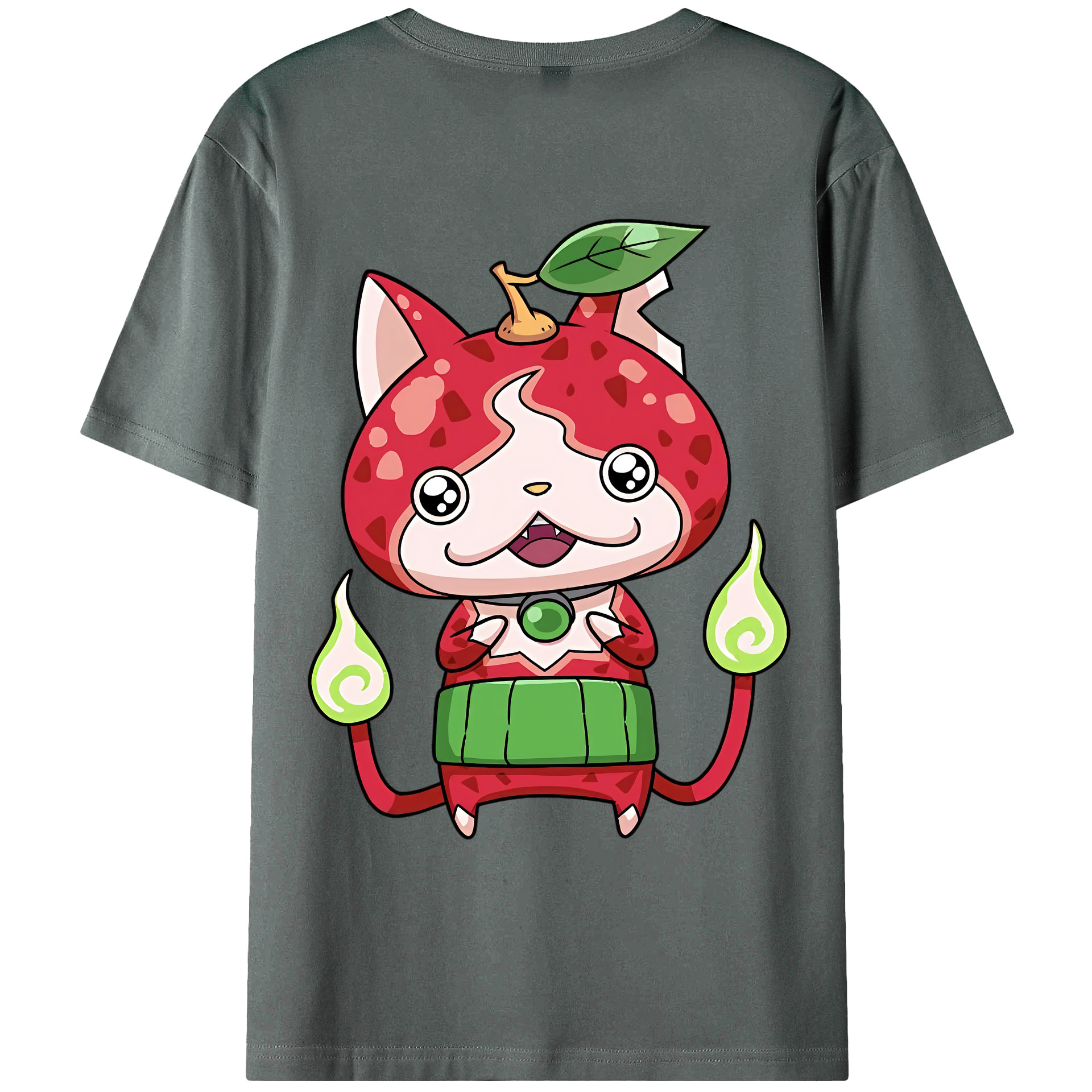 （画像用） 妖怪ウォッチ Yo-kai Watch 綿100％ メンズ半袖Tシャツ（バックプリント） 通気性
